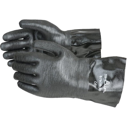 Showa Chemical Resistant Gloves, Neoprene, 12 in L, Black, 1 PR 6780R-10